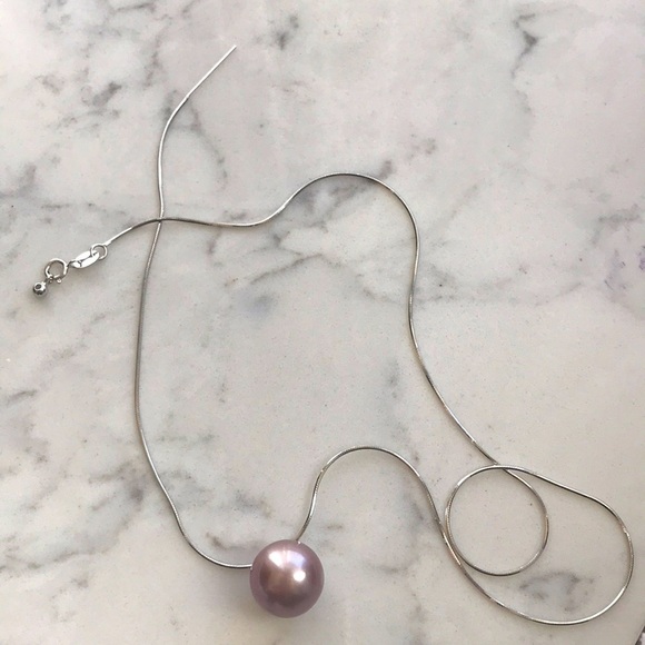 Custom Made 13.5mm Genuine Pearl Snake Chain Necklace - Picture 3 of 13